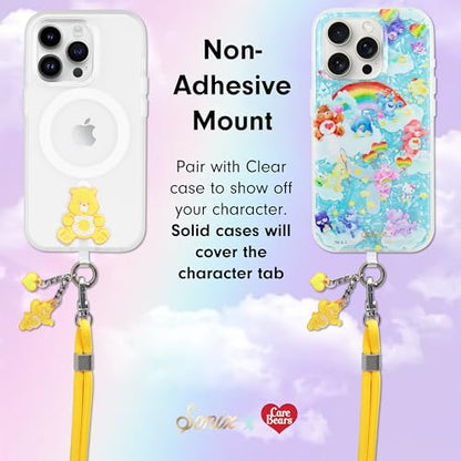 Sonix x Care Bears | Crossbody Phone Strap with Charms | Adjustable, Universal Cell Phone Rope Strap Lanyard | Yellow Cord | Funshine Bear - color: Funshine Bear