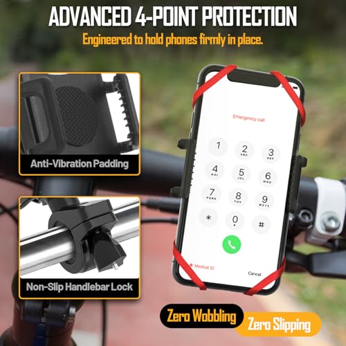 TruActive Premium Bike Phone Mount Holder for Kids and Teens | Universal Cell Phone Mount for 4"-7" Phones | Includes 6 Reusable Color Bands | Tool-Free Handlebar Mount Install for Boys & Girls Bikes - style: Bike Phone Mount 2