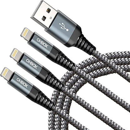 iPhone Charging Cable [Apple MFi Certified] USB Lightning Cable 6FT, 3 Pack - color: Grey, size: 6FT, style: USB to Lightning