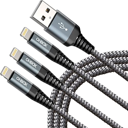 iPhone Charging Cable [Apple MFi Certified] USB Lightning Cable 6FT, 3 Pack - color: Grey, size: 6FT, style: USB to Lightning