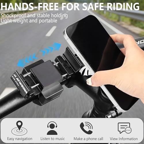 Bike Handlebar Mounts for 4.5-7.1 Phones (Black) - color: Black