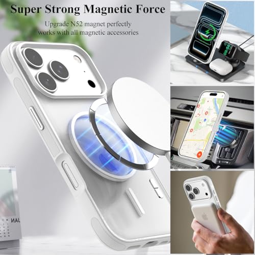 Nvollnoe for iPhone 17 Pro Case with Card Holder & Screen Protector, Compatible with Magsafe, Built-in Kickstand, Detachable Magnetic Wallet Case for iPhone 17 Pro(Clear) - color: Clear