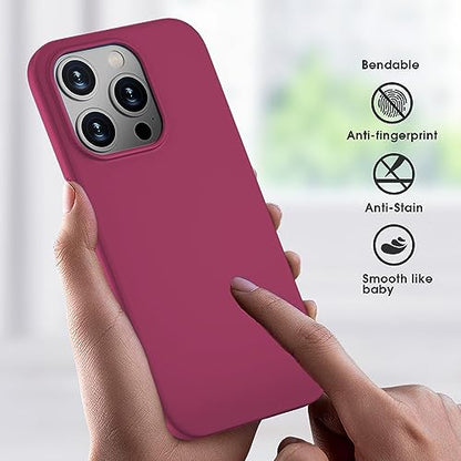 X-level Compatible with iPhone 15 Pro Case Slim Fit Ultra-Thin [Guardian Series] Soft TPU Matte Finish Coating Phone Cases Lightweight Anti-Scratch Back Cover Grip 6.1" (2023)-Wine red - color: Winered, size: iPhone 15 Pro