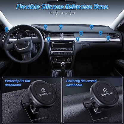 Magnetic Car Mount [2-Pack] - Universal Stick-On Dashboard Magnetic Phone Holder for Car, Strong Magnet Mount for Cell Phones & Mini Tablets with Swift-Snap Technology