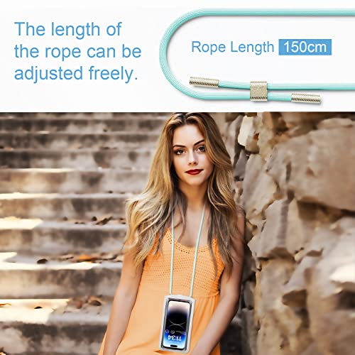 Small Crossbody Bag Cell Phone Purse for Women Men Leather Mini Shoulder Bag Wallet Case with Card Holder Slot Necklace Lanyard for All Smartphones iPhone Samsung Google Moto up to 7.3" White - color: White