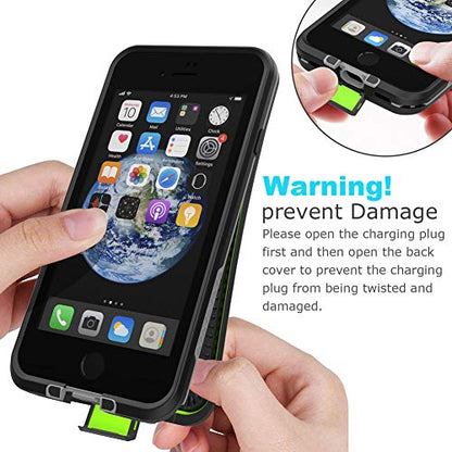Diverbox for iPhone SE 2020 Waterproof Case iPhone 8 Waterproof Case,Waterproof Shockproof IP68 Full-Body Sturdy Case Built-in Screen Protector for Full Sealed Cover 4.7 in (Black) - color: Black