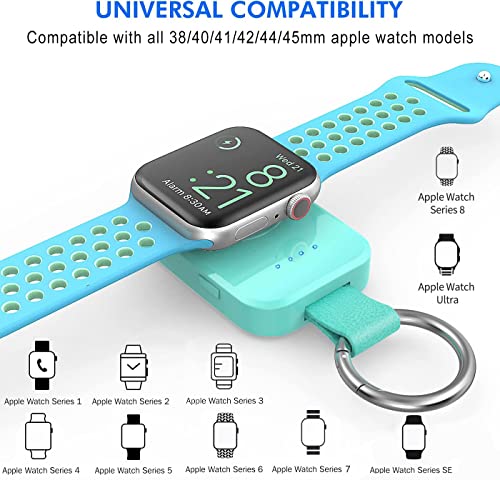 Portable Charger for Apple Watch,Travel Keychain iWatch Wireless Power Bank - color: Green