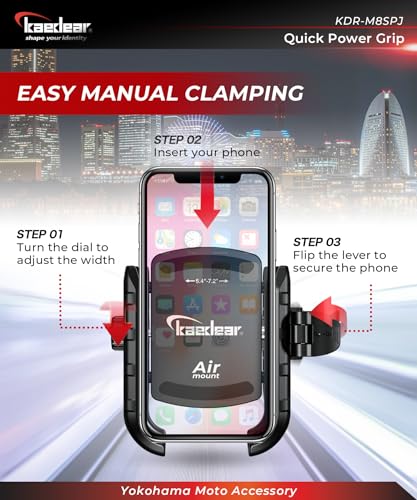 Kaedear Vibration-Resistant Motorcycle Phone Mount, KDR-M8SPJ