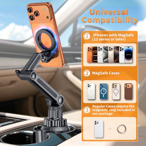 Phone Holders for Your Car, Universal Strong Magnetic Cup Car Phone Mount