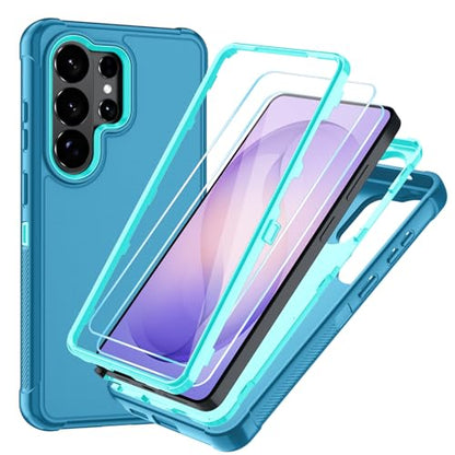 for Samsung Galaxy S26 Ultra Case with HD Screen Protector, 3-Layer Shockproof Military Grade Full Body Protection, Heavy Duty Hybrid Protective Phone Cover (Bluish Blue/Green) - color: Bluish Blue/Green