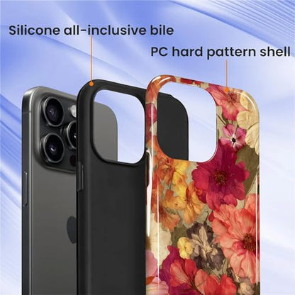 Case for iPhone 14 Pro Max, Shockproof Hybrid Protective Phone Case, Dual-Layer Drop Protection Anti-Scratch, Pressed Flower - color: Pressed Flower, size: iPhone 14 Pro Max