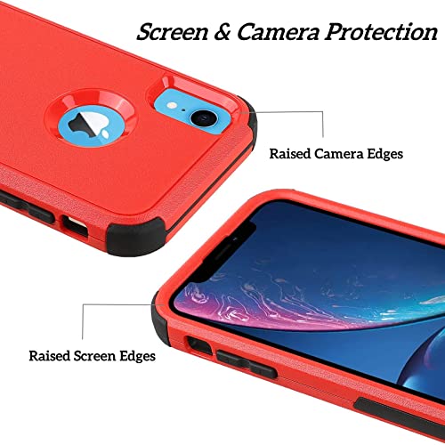Co-Goldguard for iPhone XR Phone Case, [Shockproof] [Dropproof] Heavy Duty Protection Phone Case Cover, Scratch-Resistant Shell for iPhone XR, 6.1 inch, Red/Black - color: Red/Black