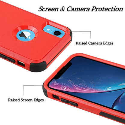 Co-Goldguard for iPhone XR Phone Case, [Shockproof] [Dropproof] Heavy Duty Protection Phone Case Cover, Scratch-Resistant Shell for iPhone XR, 6.1 inch, Red/Black - color: Red/Black