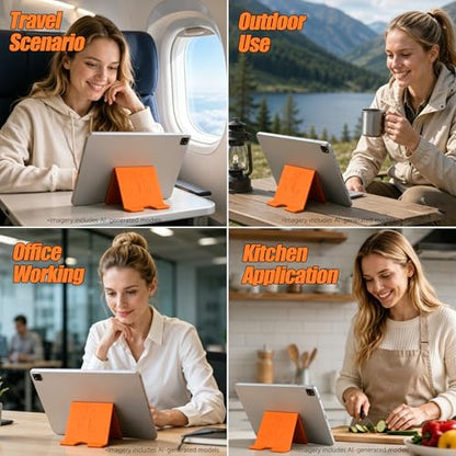 Portable Foldable Silicone Phone Laptop Pad Stand Orange - color: Orange