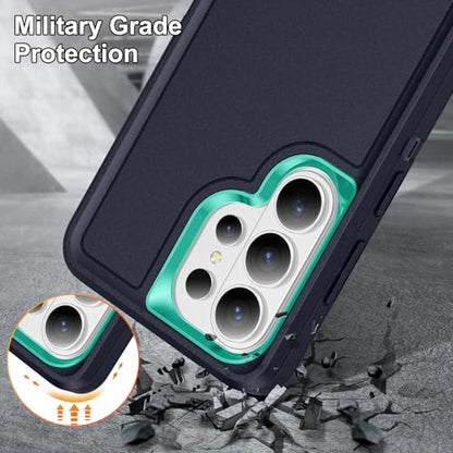Shockproof Case for Samsung Galaxy S26 Ultra 6.9 inch,Heavy Duty Rugged Military Grade Protection,Hard Sturdy Phone Cover for Samsung S26 Ultra,Cyan Blue - color: Cyan Blue
