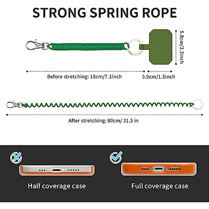 HOTEMIA Phone Tether Lanyard Anti Theft Phone Strap with Carabiner Anti-Drop Outdoor Skiing Hiking Cycling Fishing Climbing fit iPhone and Most Cell Phone (Black+Green) - color: Black+Green