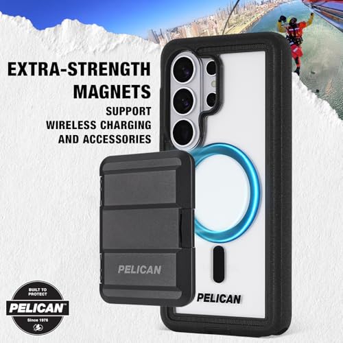 Pelican Voyager Samsung Galaxy S26 Ultra Case-Rugged Phone Case-Black/Clear | Magnetic & Wireless Charging Case with 24ft Military-Grade Drop Protection & Belt Clip Holster for Samsung Galaxy S26 Ultra - color: Voyager Black/Clear, size: Samsung Galaxy S2