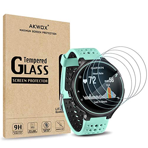 (Pack of 4) Tempered Glass Screen Protector for Garmin Forerunner 235 225 620 220, [0.3mm 2.5D High Definition 9H] Premium Clear Screen Protective Film for Garmin Forerunner 235 225 620 220