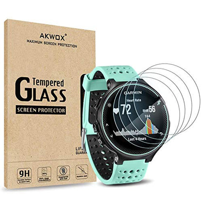 (Pack of 4) Tempered Glass Screen Protector for Garmin Forerunner 235 225 620 220, [0.3mm 2.5D High Definition 9H] Premium Clear Screen Protective Film for Garmin Forerunner 235 225 620 220