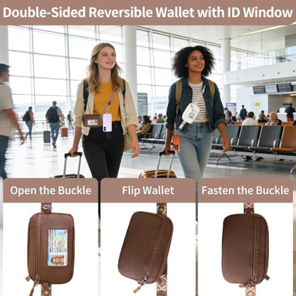 Clip and Go Strap for Phone with Wallet Crossbody Lanyard (Blown White) - color: Blown White