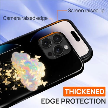 Case for iPhone 14 Pro, Shockproof Hybrid Protective Phone Case, Dual-Layer Drop Protection Anti-Scratch, Butterfly Cloud - color: Butterfly Cloud, size: iPhone 14 Pro