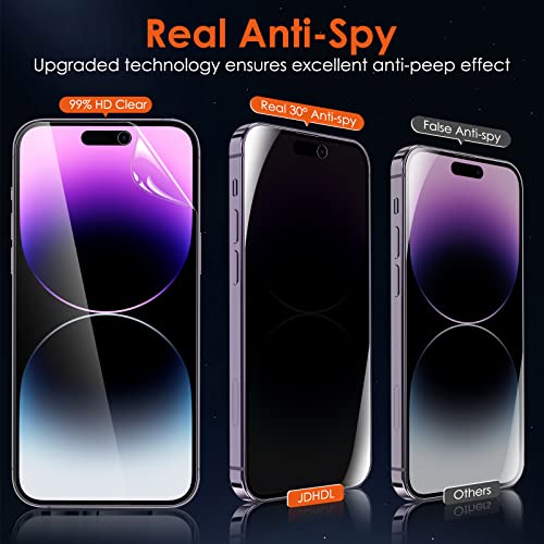 [2 Pack for iPhone 14 Pro Max Privacy Screen Protector (NOT Glass), Anti-Spy Anti-Scratch Non-breakable Flexible Soft TPU Hydrogel Film Screen Protector for iPhone 14 Pro Max