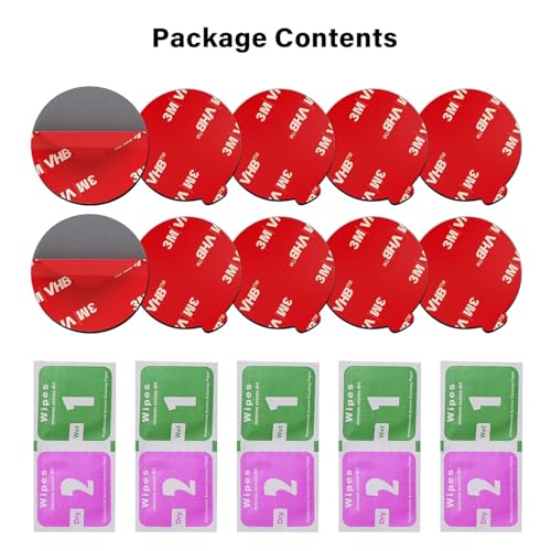 APPS2Car 10 Pack 3M VHB Double Sided Adhesive Pads 1.38 Inches (35mm) - size: Round - 1.38"