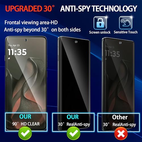 (3+2 Pack) for Motorola Moto Edge 2025 Privacy Screen Protector,3 Pack Screen Protector + 2 Pack Camera Protection,Flexible TPU Film(Not Tempered Glass) [3D Touch][Bubble-Free][Anti-Scratch]