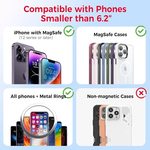 for MagSafe Wallet with Stand Grip, 5 Card Holder for iPhone Blue - color: Blue