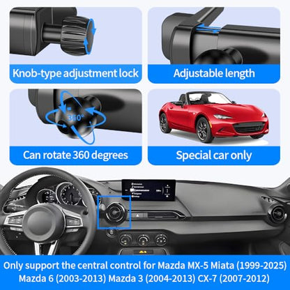Car Magnetic Phone Mount for Mazda MX-5 Miata 1999-2025，Mazda 6 2003-2013，Mazda 3 2004-2013，CX-7 2007-2012 Interior Circular Air Vent Accessories Cell Cellphone Holder Magnet Stand Mobile Cradle