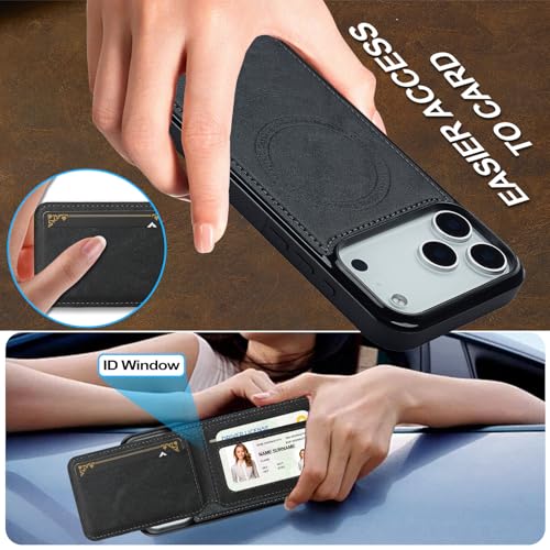 L3 2 in 1 Detachable Leather Wallet and Phone Cases Compatible with iPhone 17 Pro Max Case with Card Holder RFID Blocking, Compatible with Magsafe Charging 6.9 Kickstand (Black, IP 17 Pro Max) - color: Black, size: 6.9