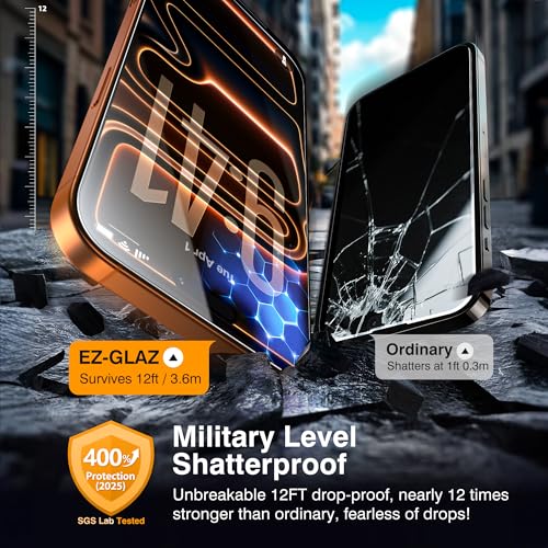 EZ-GLAZ-4+2 Pack for iPhone 17 Pro Screen Protector (6.3") HD Clear - size: iPhone 17 Pro