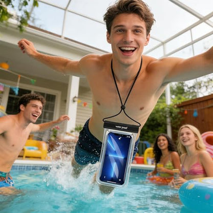 Waterproof Phone Case Protective Travel Accessories Black | Waterproof Mobile Phone Holder Dry Bag for Women Men Summer Vacation Beach Pool Cruise Outdoor Adventure - color: black