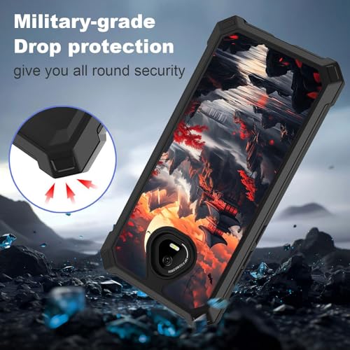 for Schok Volt Sv67q Sv67332 Case with Screen Protector, Military Grade Drop Protection, Dual Layer Hybrid Shockproof Protection TPU Phone Case for Schok Volt Sv67q, Ancient Building - color: Ancient Building