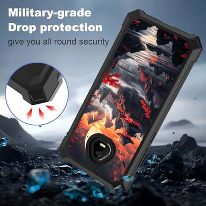 for Schok Volt Sv67q Sv67332 Case with Screen Protector, Military Grade Drop Protection, Dual Layer Hybrid Shockproof Protection TPU Phone Case for Schok Volt Sv67q, Ancient Building - color: Ancient Building