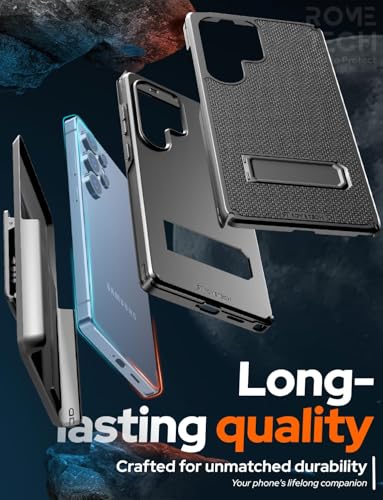 Designed for Samsung Galaxy S25 Ultra Case with Belt Clip Holster | Rugged Cover with Strong Magnet & Kickstand Heavy Duty Combo - Black - color: Black