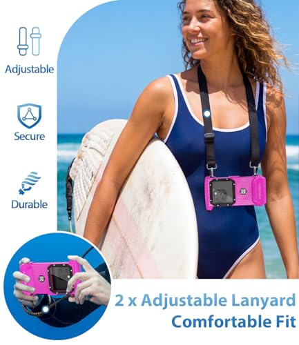 Underwater Phone Case for Snorkeling - Waterproof Touchscreen Diving Housing, Universal Underwater Phone Case for iPhone 16/15/14/13 Pro Max Samsung Galaxy S26/S25/S24 Ultra Up to 6.9'' (Hot Pink) - color: Hot Pink
