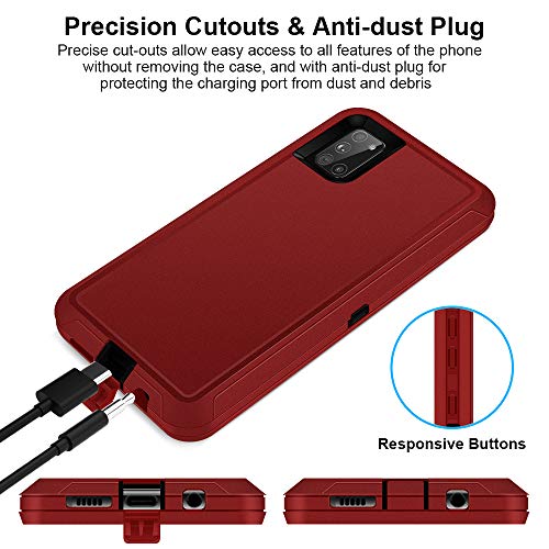 Jelanry for Samsung Galaxy A71 5G Case Heavy Duty & Rugged Cover, Red/Black | Dual-Layer Protective Hard Back Cover with Anti-Dust Scratch Raised Screen/Camera Lips Drop Protection for Outdoor Daily Use - color: Red
