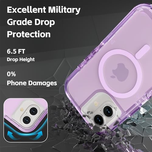 Follaroma Magnetic for iPhone 16 Plus Case, Heavy Duty Phone Cases, Purple | Compatible with MagSafe, Heavy Duty Shock proof Protection, Military-Grade Anti-Drop, Dual Layer Transparent Protective Cover - color: Purple, size: iPhone 16 Plus 6.7''
