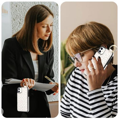 HAOPINSH for iPhone 11 Wallet Case with Card Holder, White Leopard Cheetah Print Back Flip Folio PU Leather Kickstand Card Slots Case, Finger Grip Ring Double Magnetic Clasp Shockproof 6.1" - color: White Leopard Grip Ring