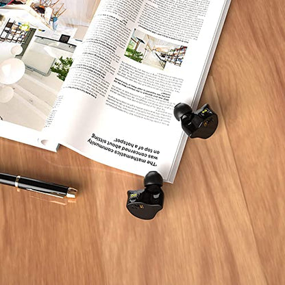 YINYOO CCZ Melody Gaming Earbuds Wired in Ear Hearphones with Microphone IEM HIFI Bass with 1DD 1BA Hybrid, Detachable Cable for Smartphones/PC/Tablet/Gaming/Video/Music/Calling (with mic, dark black) - color: Dark, size: 3.5mm-With Microphone, style: 3.5