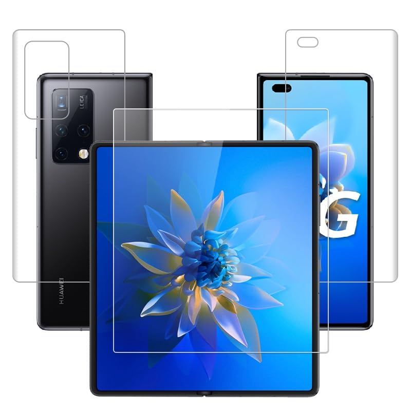 Ultra Thin Hydrogel Film for Huawei Mate X2 MateX2 5G Soft TPU Front Back Full Cover Screen Protector Transparent Protective Film (Not Tempered Glass) (3 in 1,Huawei Mate X2) - color: 3 in 1