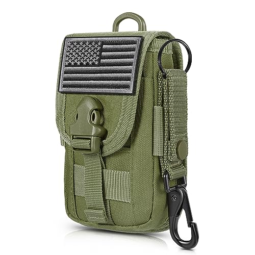 SOWHUP Tactical Molle Pouch Cell Phone Pouch Holster Small Utility EDC Pouch Gadget Organizer Bag - color: Army Green2