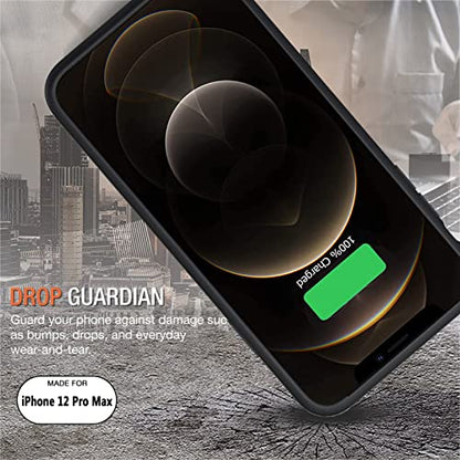 Battery Case for iPhone 12 Pro Max,12000mAh Rechargeable Portable Charging Case with Wireless Charging Compatible for iPhone 12 Pro Max (6.7 inch) with Carplay Extend Battery Charger Pack Case (Black) - size: iPhone 12 Pro Max-Black