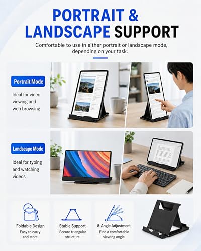 JIFANPAUL Foldable Phone & Tablet Stand Compatible with iPhone/iPad - size: L