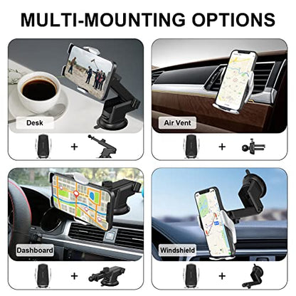 Car Phone Mount,Auto-Clamping Smart Sensor 10W Qi Fast Charging Car Front Windshield Dashboard Air Vent Phone Holder Compatible with iPhone12/12 pro max/Samsung S20/note 20 All 4.7-6.7 Inch Smartphone
