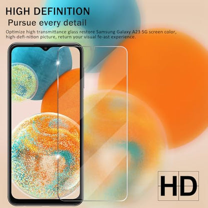 Galaxy A23 HD Clear Tempered Glass Screen Protector+Camera Lens Protectors, [2+2 Pack] [Anti-Scratch][Case-Friendly] Screen Protector Glass For Samsung Galaxy A23 - size: Galaxy A23