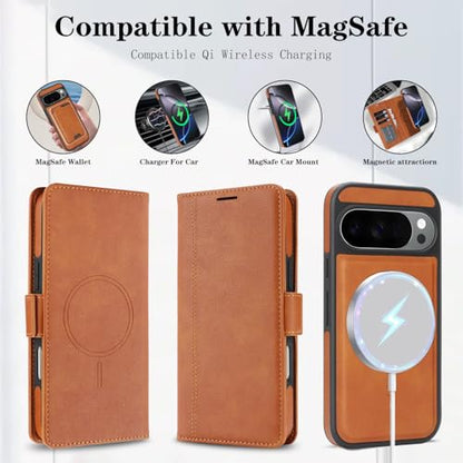 for Google Pixel 10 / 10Pro Wallet Case Compatible with Magsafe, 2 in 1 Leather Flip 3 Card Holder Magnetic Detachable Cover Q1 (Gray, Google Pixel 10 / 10Pro) - color: Gray, size: Google Pixel 10 / 10Pro
