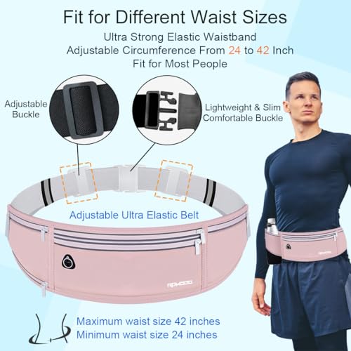 Lightweight Hydration Waist Pack for Women Men Running Outdoor, Pink - color: 07-Dusty Pink