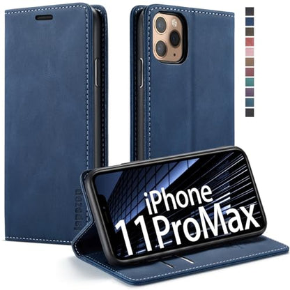 japezop Compatible with iPhone 11 Pro Max Wallet Case with Card Holder[RFID Blocking],Leather Magnetic Flip Case for iPhone 11 Pro Max 6.5 inch(Blue) - color: Blue, size: iPhone 11 Pro Max 6.5 Inch